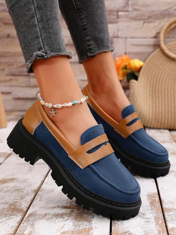 Women's Fashionable Solid Color Slip on Loafers, Casual Comfortable Flat Shoes for Daily Wear, Lightweight Breathable Shoes for All Seasons