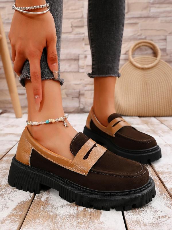 Women's Fashionable Solid Color Slip on Loafers, Casual Comfortable Flat Shoes for Daily Wear, Lightweight Breathable Shoes for All Seasons