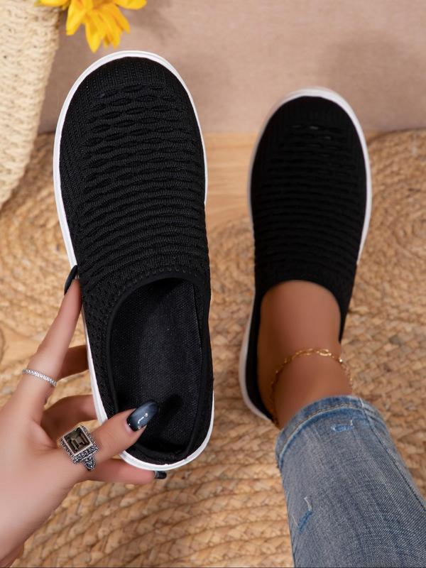 Women's Summer Fashionable Solid Color Slip on Low Top Sneakers, 2024 Casual Matching Comfortable Breathable Slip on Shoes for Daily Wear, Female All-match Round Toe Shoes for Daily Wear, Footwear