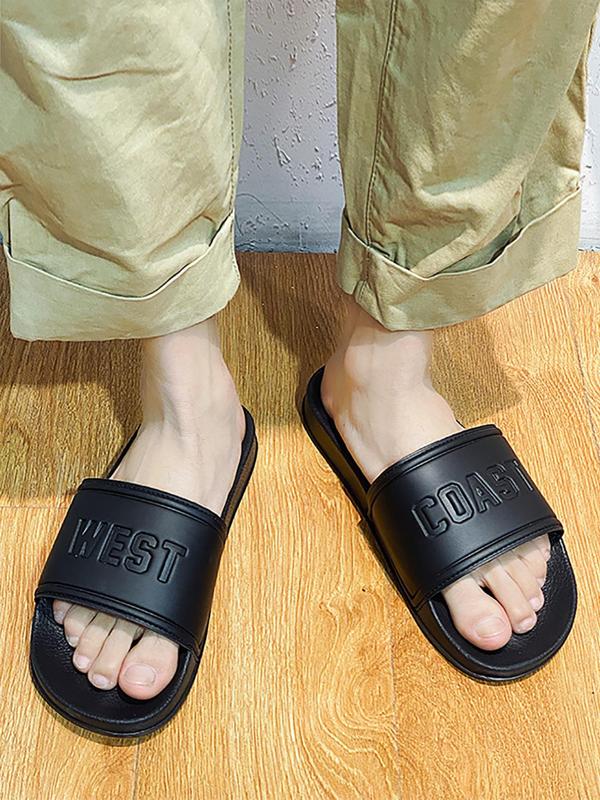 Men's Fashion Summer 2024 Trendy Letter Pattern Non-slip Slides, Casual Versatile Couples Slippers, Comfortable Soft Shock-absorbing Eva Slippers