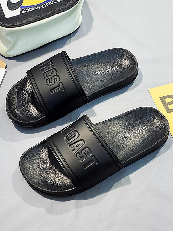 Men's Fashion Summer 2024 Trendy Letter Pattern Non-slip Slides, Casual Versatile Couples Slippers, Comfortable Soft Shock-absorbing Eva Slippers