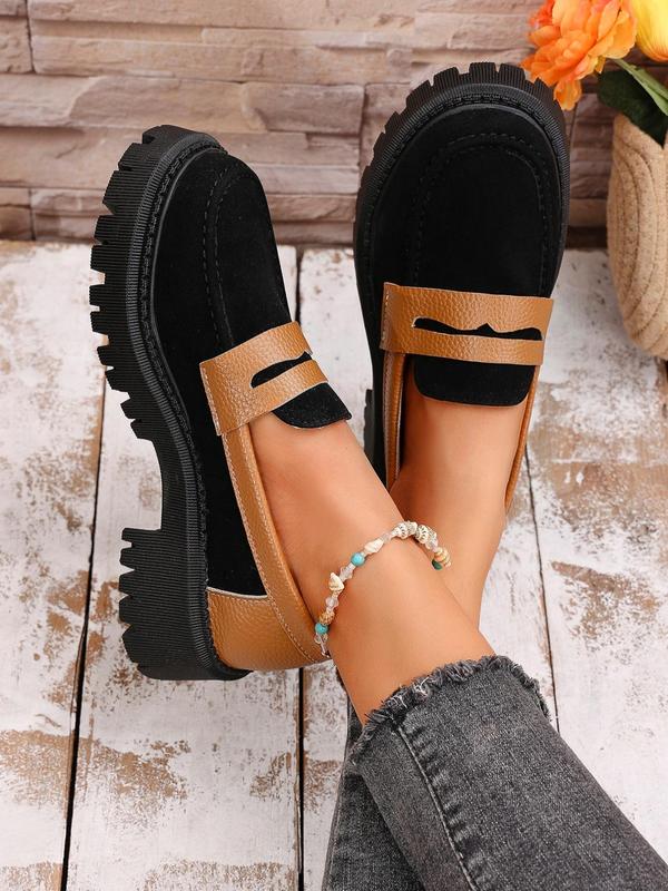 Women's Fashionable Solid Color Slip on Loafers, Casual Comfortable Flat Shoes for Daily Wear, Lightweight Breathable Shoes for All Seasons