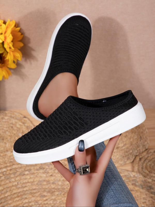 Women's Summer Fashionable Solid Color Slip on Low Top Sneakers, 2024 Casual Matching Comfortable Breathable Slip on Shoes for Daily Wear, Female All-match Round Toe Shoes for Daily Wear, Footwear