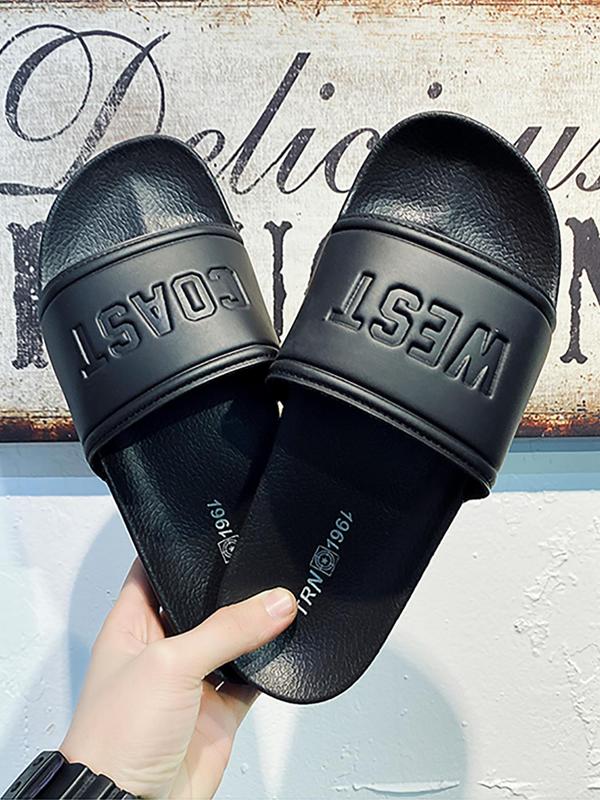 Men's Fashion Summer 2024 Trendy Letter Pattern Non-slip Slides, Casual Versatile Couples Slippers, Comfortable Soft Shock-absorbing Eva Slippers