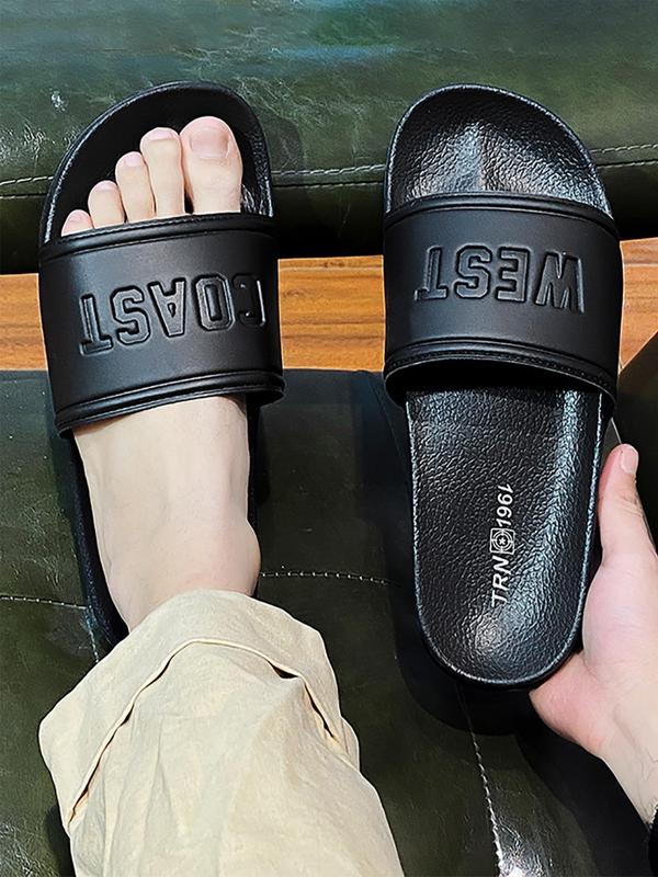 Men's Fashion Summer 2024 Trendy Letter Pattern Non-slip Slides, Casual Versatile Couples Slippers, Comfortable Soft Shock-absorbing Eva Slippers