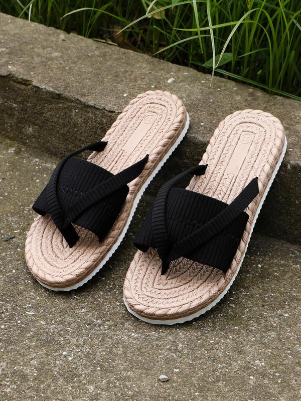 Women's Elegant Plain Color Flip Flops, Casual Soft Non-slip Flip Flops, Fashionable Flip Flops for Indoor & Outdoor Wear