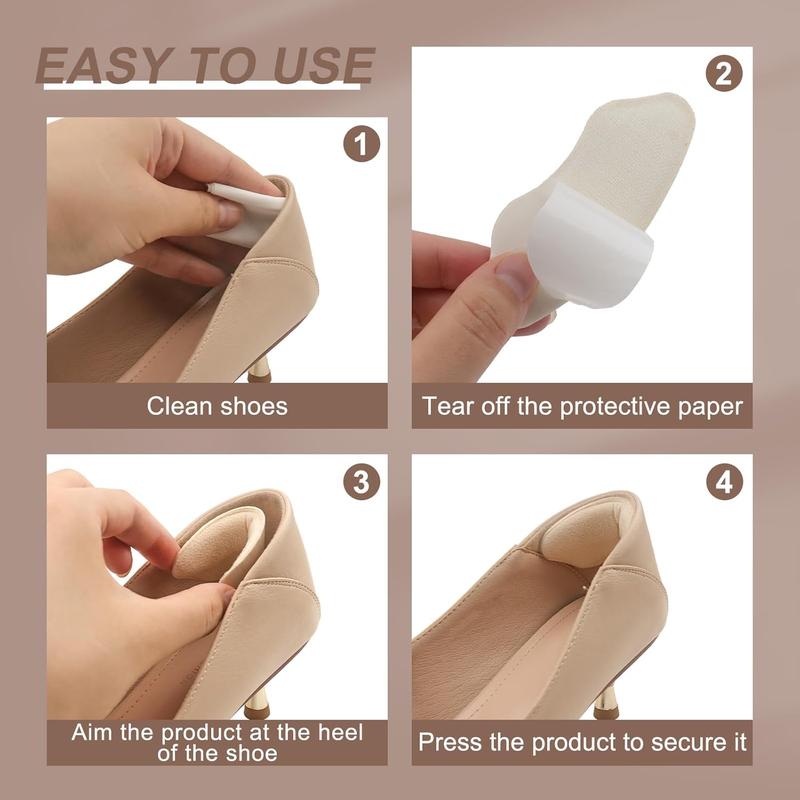 2 Pairs Heel Pads for Shoes, Filler Improved Shoe Fit and Comfort,Heel Grips Liner Cushions Inserts for Loose Shoes,  Anti Slip Shoe Filler Make Shoes Fit Tighter Footwear Insoles Footwear Insoles