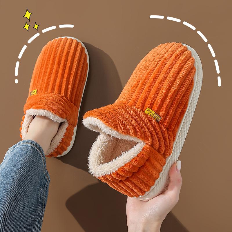 Women's Bootie Slippers Anti-slip Warm Couple Slipper Home Soft Comfortable Winter Outdoor Men Cotton Shoes