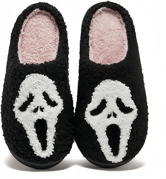 Cotton Slippers Womens Ghost Face for Women and Men Holiday Season Indoor Shoes Girl Flipflop Walking Shoes Footwear Slide Parent