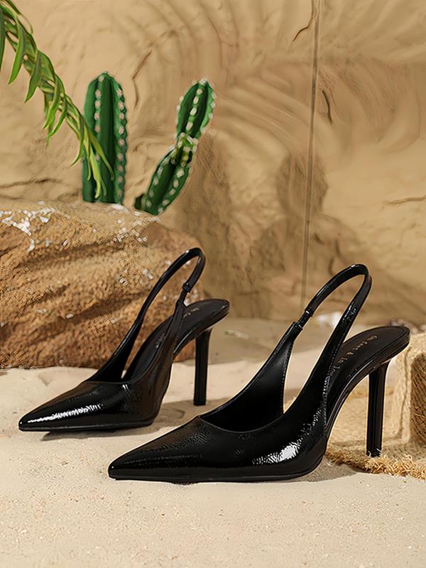 Women's Fashionable Solid Color Stiletto Heeled Sandals, Elegant Pointed Toe Slingback Sandals for Party, Daily Clothing Decor for Women & Girls