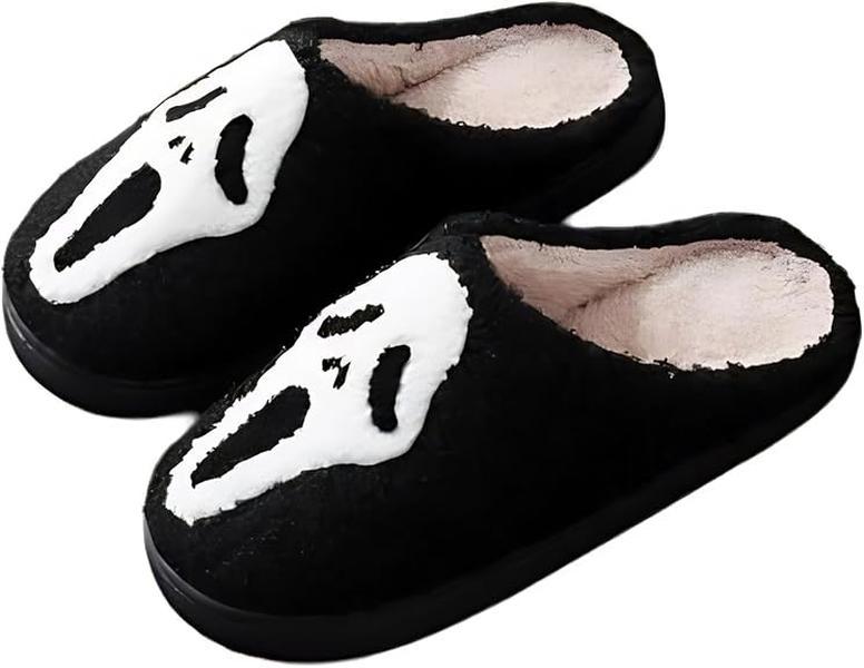 Cotton Slippers Womens Ghost Face for Women and Men Holiday Season Indoor Shoes Girl Flipflop Walking Shoes Footwear Slide Parent