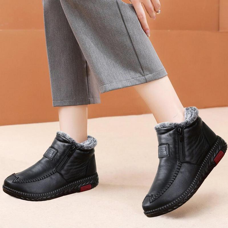 Ankle Snow Boots For Women Anti-Slip Female Winter Booties Waterproof Plush Lining Boots Thickened Zipper Cold Weather Shoes