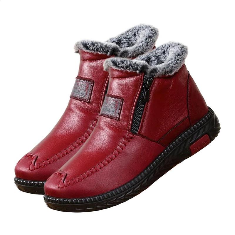 Ankle Snow Boots For Women Anti-Slip Female Winter Booties Waterproof Plush Lining Boots Thickened Zipper Cold Weather Shoes