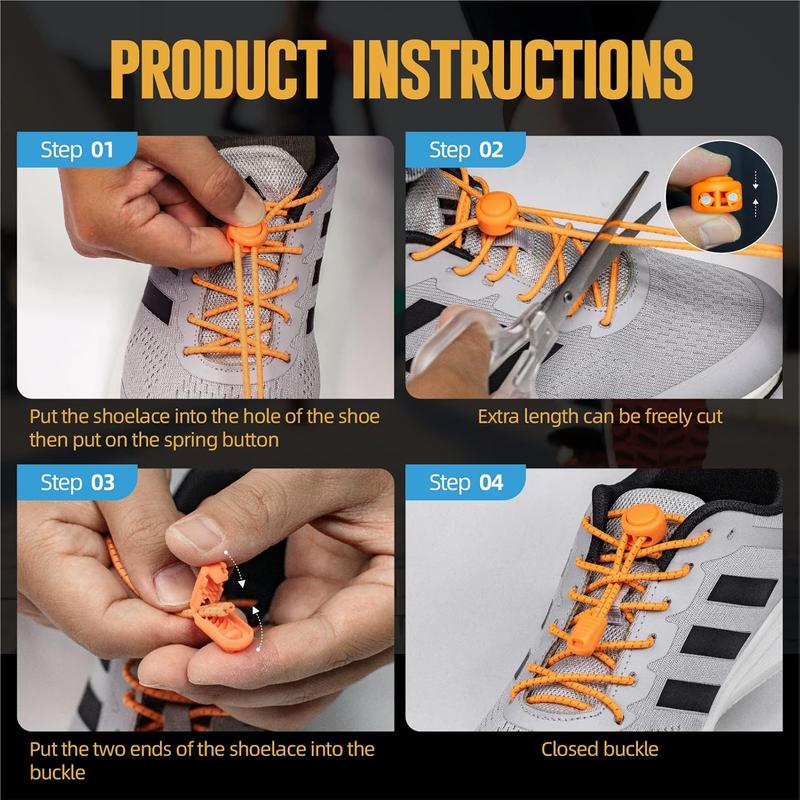 No Need to Tie Shoelaces - No Tie Elastic Shoelaces - Strong Locking Laces for Athletic Shoes - One Size Fits Both Men and Women