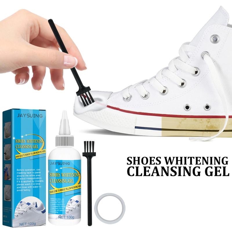 Jaysuing White Shoe Cleaner 100ml Shoe Whitening Agent No-wash Shoe Edge Stain Remover Brightening Magic Cleaner