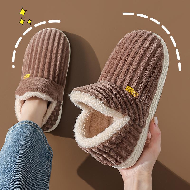 Women's Bootie Slippers Anti-slip Warm Couple Slipper Home Soft Comfortable Winter Outdoor Men Cotton Shoes