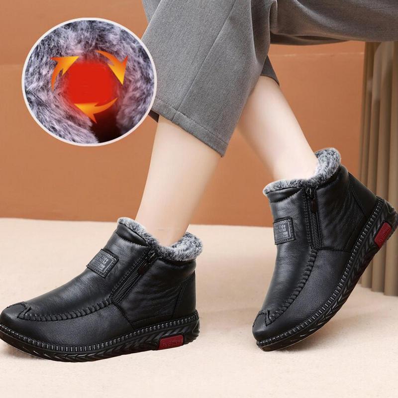 Ankle Snow Boots For Women Anti-Slip Female Winter Booties Waterproof Plush Lining Boots Thickened Zipper Cold Weather Shoes