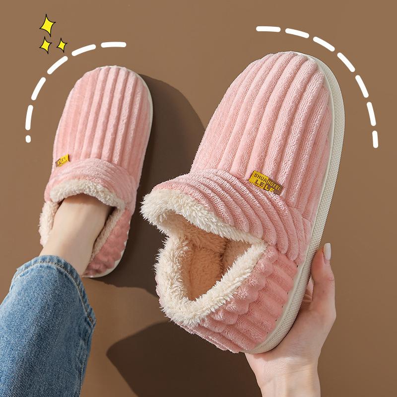 Women's Bootie Slippers Anti-slip Warm Couple Slipper Home Soft Comfortable Winter Outdoor Men Cotton Shoes