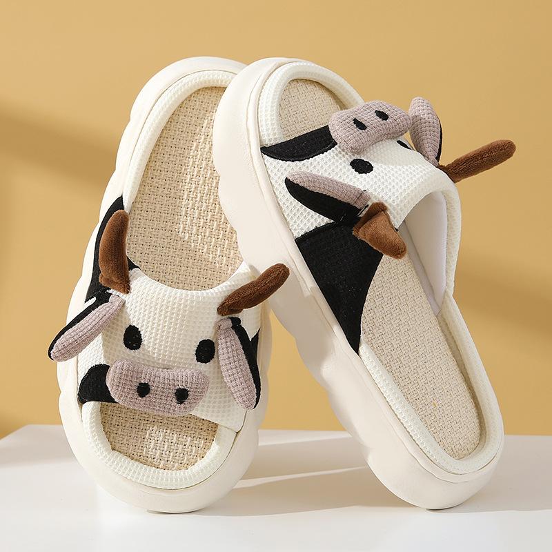 Adorable Mini Cow Design Indoor Slippers, Soft and Cozy House Shoes for Ultimate Comfort