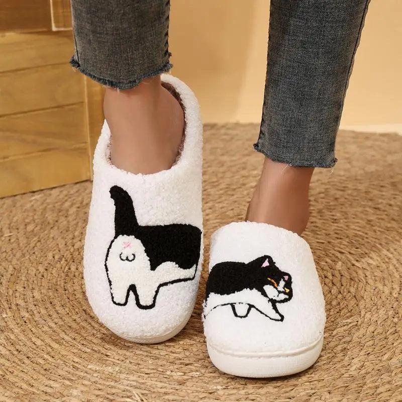 Fluffy Slippers Plush Cartoon Dog Designer Winter Shoes (Kitty Cat, Dachshund, Wiener Dog, French Bulldog, Frenchie, Pug) warm slipper