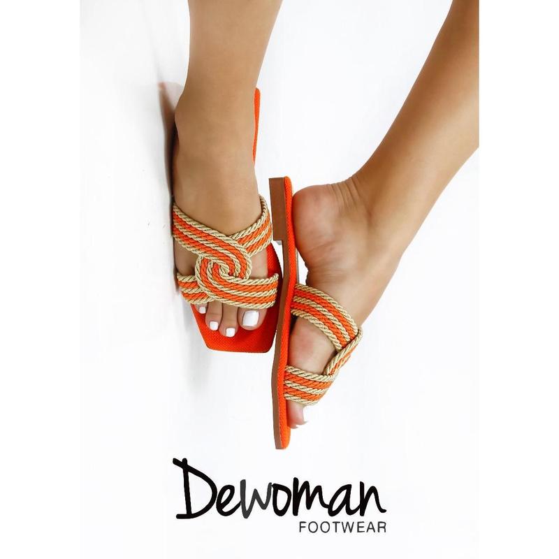 Dewoman Knotted Rope Flat Sandals