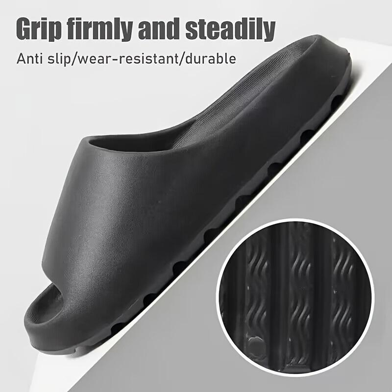 Men's Solid Color Deodorant Open Toe Breathable Platform Slippers, Comfortable and Non-Slip Durable Eva Sandals, Men's Indoor Shoes