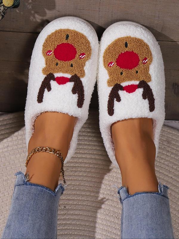 Women's Cute Cartoon Rabbit Butterfly Pattern Slippers, Casual Soft Comfortable Home Slippers, Fluffy Fall & Winter House Shoes for Indoor and Outdoor