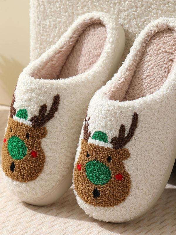 Women's Cute Cartoon Rabbit Butterfly Pattern Slippers, Casual Soft Comfortable Home Slippers, Fluffy Fall & Winter House Shoes for Indoor and Outdoor