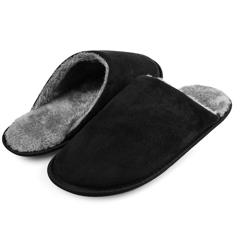 riemot Women's Men's Furry Warm Slippers, Memory Foam Slippers Comfortable Closed Toe House Slippers Shoes Anti Slip Bedroom Sandals Lightweight Winter Indoor Slippers