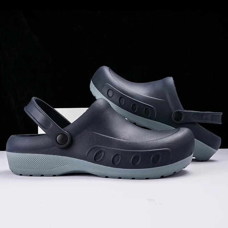 Men Chef Clogs Men Kitchen Shoes EVA Injection Shoes Anti-slip Outsole Comfortable Garden Clogs Waterproof Sandal Big Size 36-49