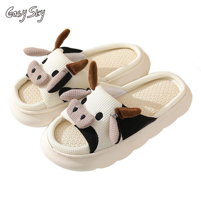 Adorable Mini Cow Design Indoor Slippers, Soft and Cozy House Shoes for Ultimate Comfort