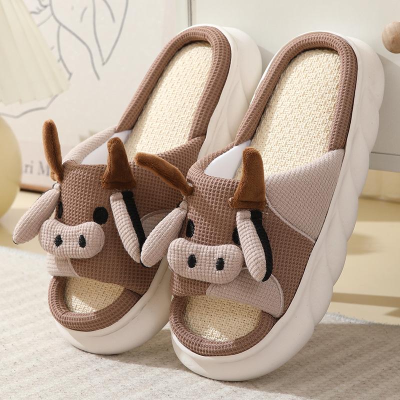 Adorable Mini Cow Design Indoor Slippers, Soft and Cozy House Shoes for Ultimate Comfort