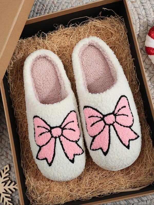 Women's Cute Cartoon Rabbit Butterfly Pattern Slippers, Casual Soft Comfortable Home Slippers, Fluffy Fall & Winter House Shoes for Indoor and Outdoor