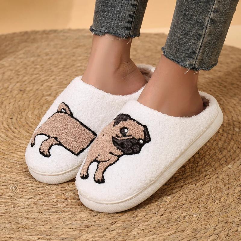 Fluffy Slippers Plush Cartoon Dog Designer Winter Shoes (Kitty Cat, Dachshund, Wiener Dog, French Bulldog, Frenchie, Pug) warm slipper