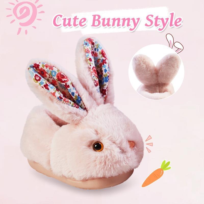 Slippers House Shoes Cute with Bunny Design Plush Indoor Slippers Non-Slip Footwear Women Girl Comfort