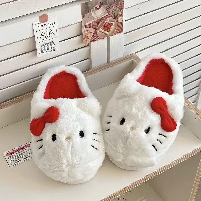 Kawaii Plush Slippers  Cute Student Autumn Winter Bedroom Soft Padded Plush Bedroom Aldult Shoes Girls Xmas