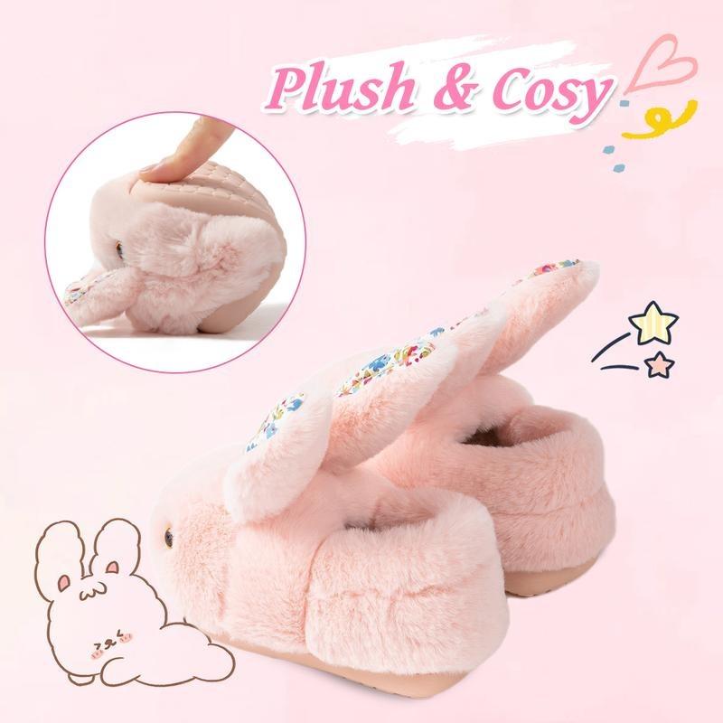 Slippers House Shoes Cute with Bunny Design Plush Indoor Slippers Non-Slip Footwear Women Girl Comfort