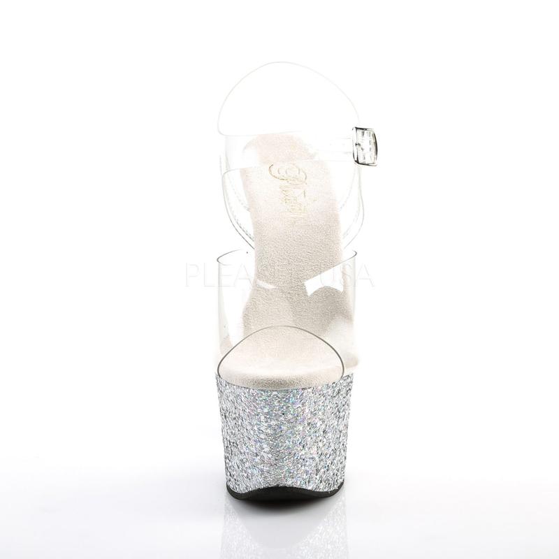 7 Inch Heel SKY-308LG Silver Glitter