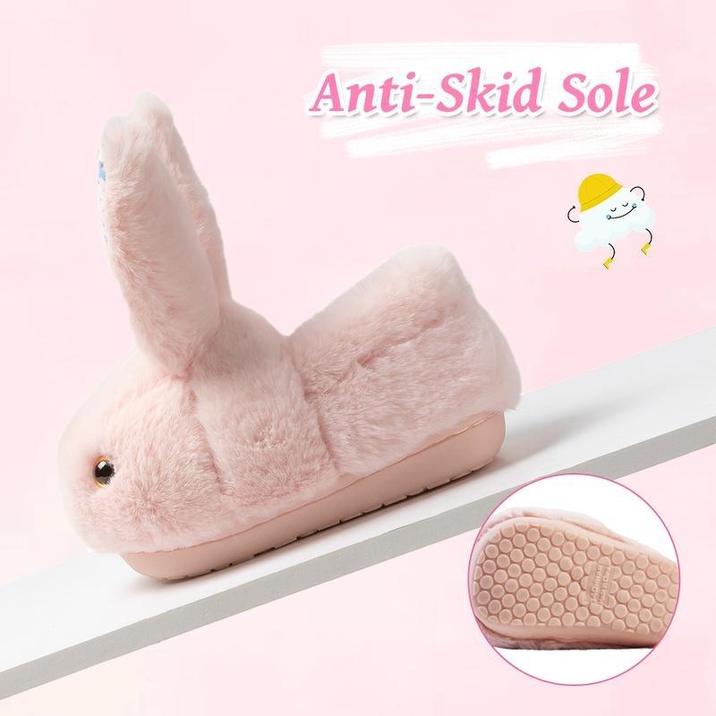 Slippers House Shoes Cute with Bunny Design Plush Indoor Slippers Non-Slip Footwear Women Girl Comfort