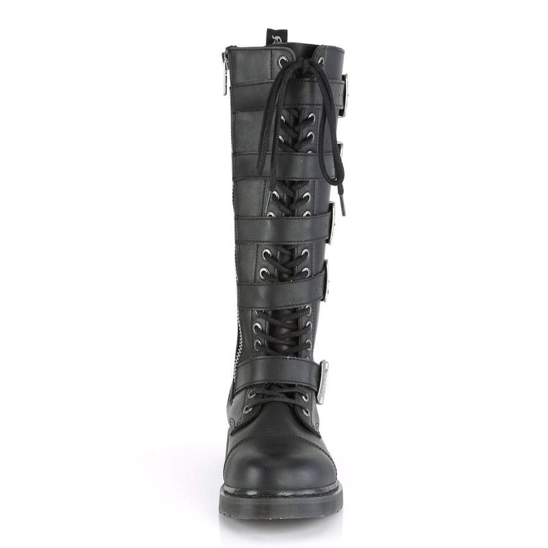 Demonia Men's Bolt-425 Black Vegan Leather Knee-high Boots