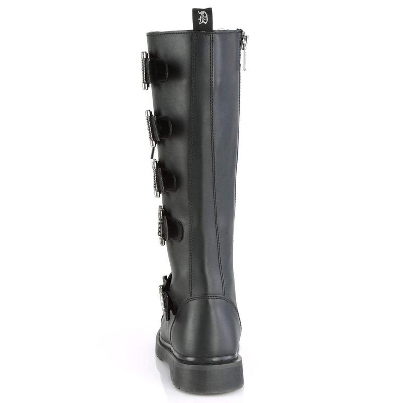 Demonia Men's Bolt-425 Black Vegan Leather Knee-high Boots