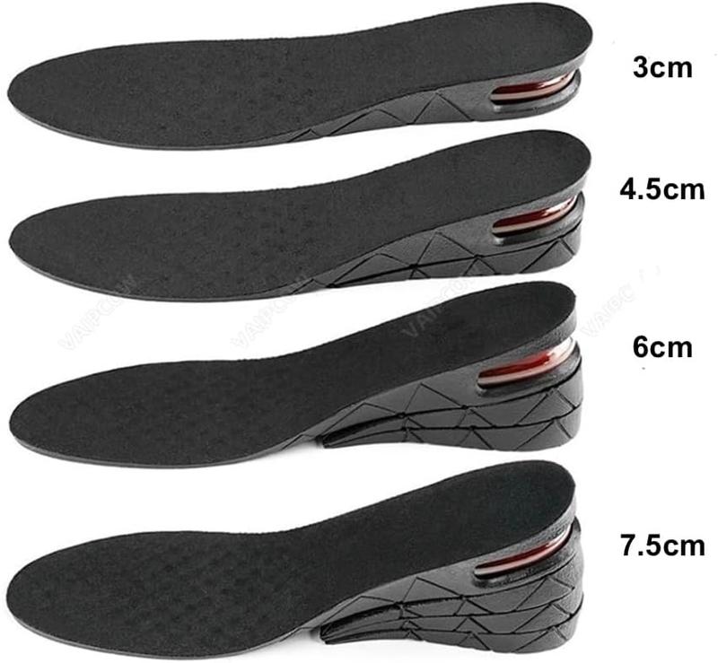 Height Increase Insoles 4-Layer 3 inch Air Cushion Taller Shoes Insoles Heel Insert for Men and Women