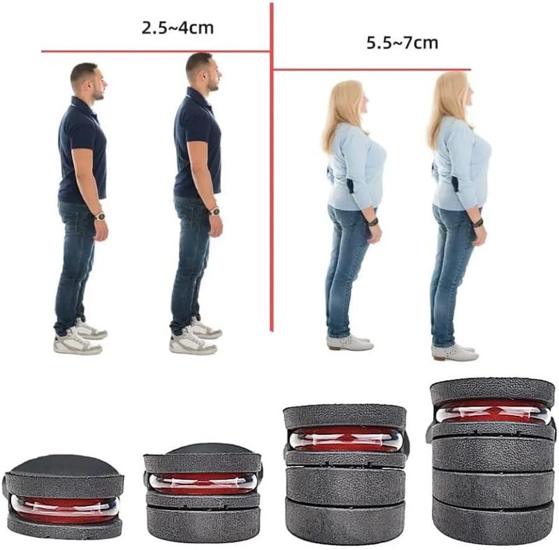 Height Increase Insoles 4-Layer 3 inch Air Cushion Taller Shoes Insoles Heel Insert for Men and Women