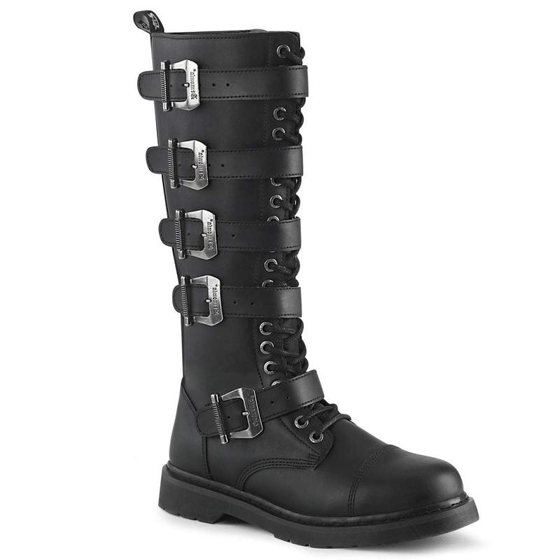 Demonia Men's Bolt-425 Black Vegan Leather Knee-high Boots