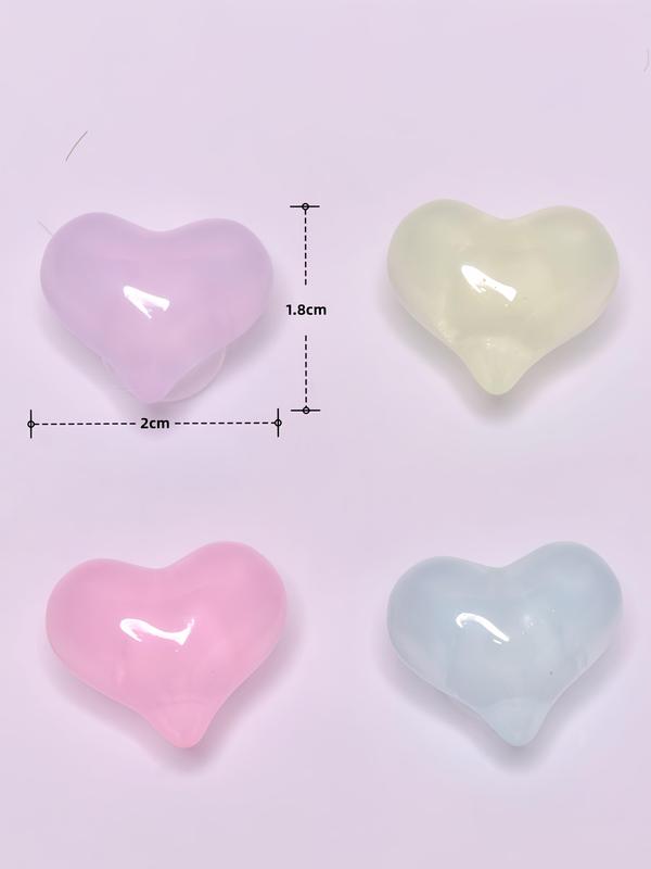 Glow in The Dark Shoe Decoration, Cute Heart Shaped Shoe Charm, Fashionable Shoes Decorations for Women & Girls