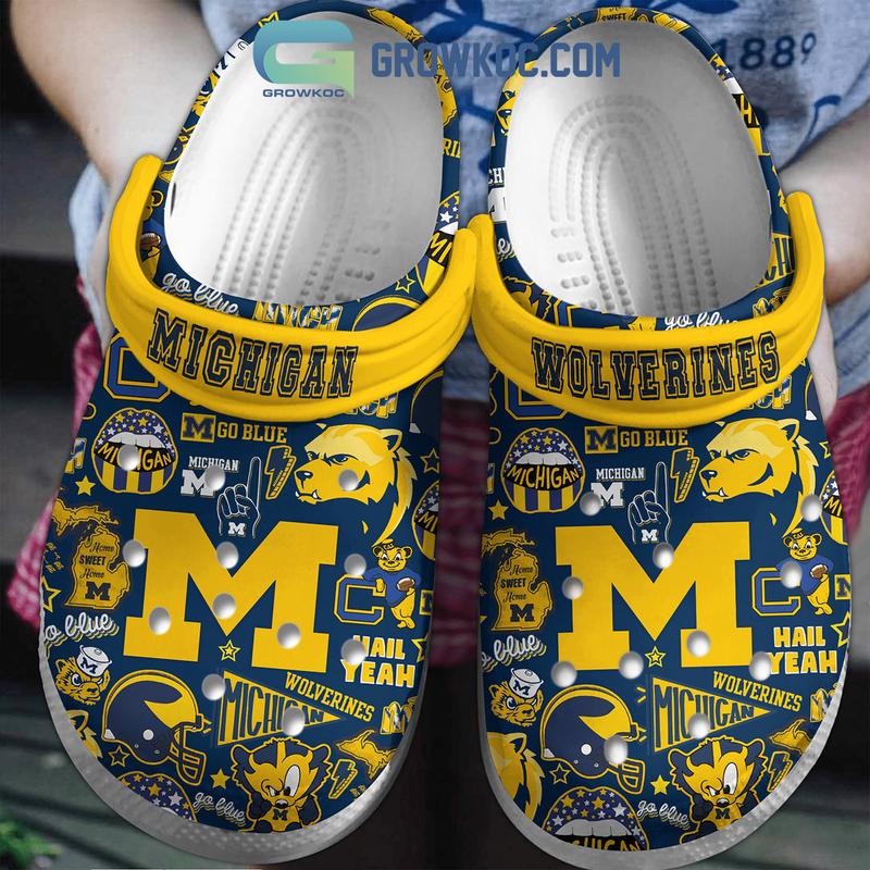 Michigan Team Football Go Blue Clogs Clogs Shoes