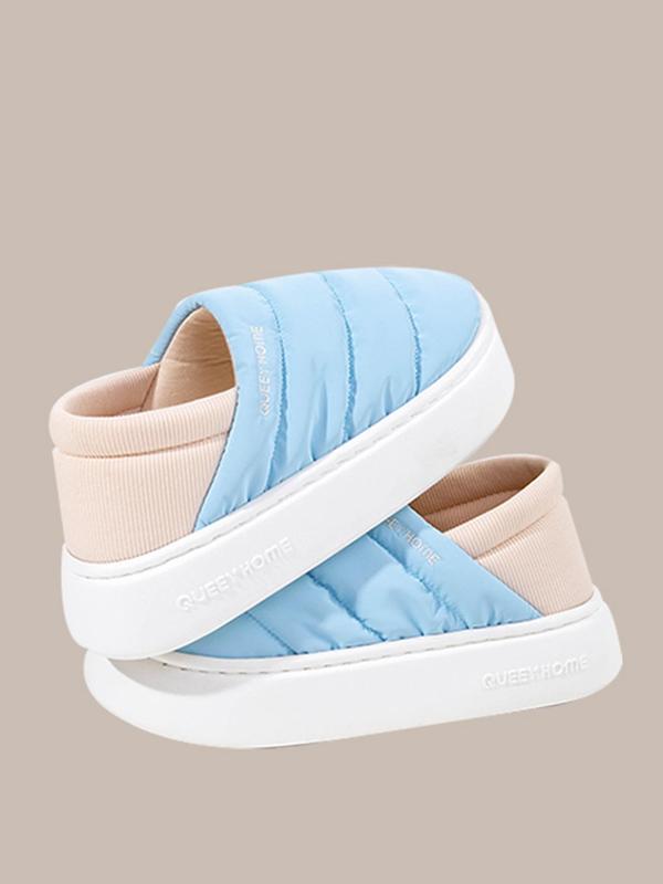 Women's Minimalist Letters Design Home Slippers, Casual Soft Comfortable Home Slippers, Warm Slippers for Indoor & Outdoor Use for Winter