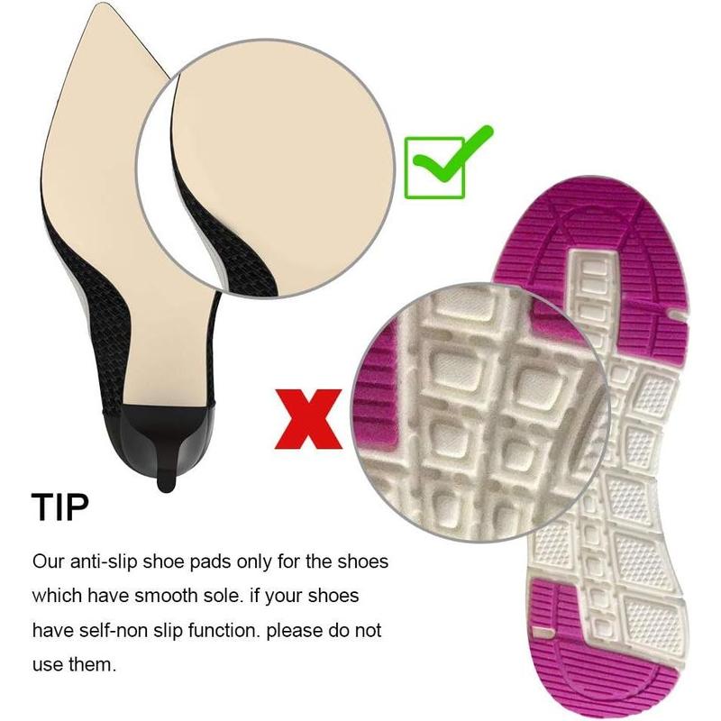 12PCS Non-Slip Shoe Pads for Bottom of Shoes, Premium Rubber Self Adhesive Anti-Slip Shoe Grips Stickers, High Heels Non-Skid Sole Protector