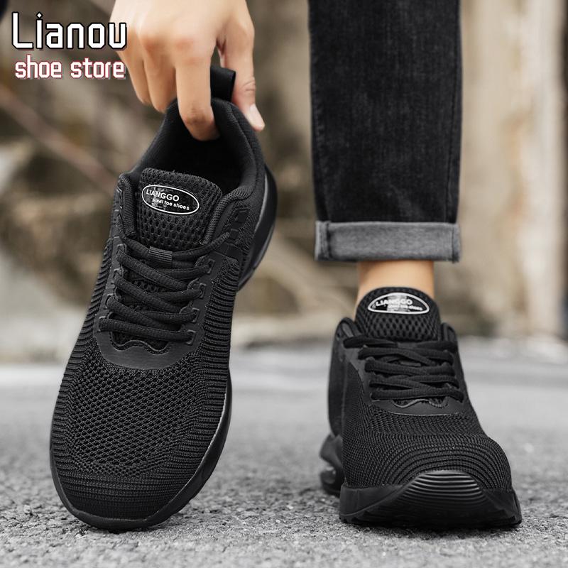 Steel - toed sports shoes with air cushion anti - piercing wear - resistant safety shoes outdoor anti - impact works sports shoes anti-toe injury Closed Trainer Footwear Sneaker Runner Running Comfort labor protection anti-puncture work