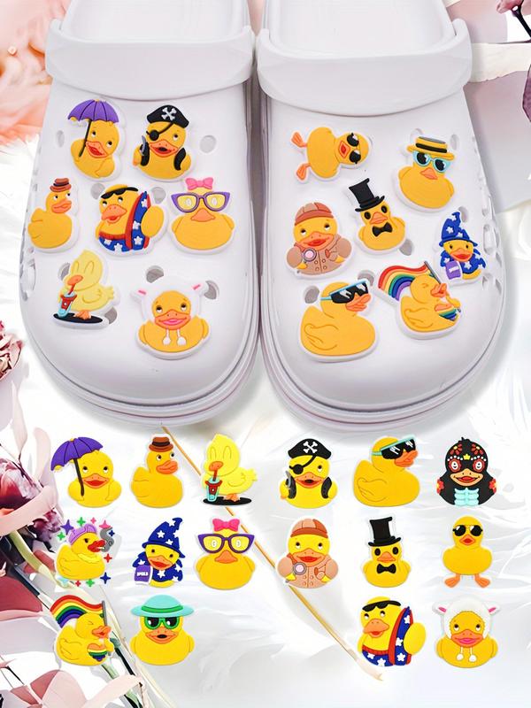 Cute Duck Design Shoe Charms, Fashionable Novelty Shoe Decoration Charms for Clogs, Shoe DIY Accessories for Women & Girls